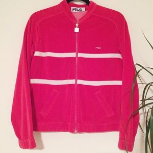 Vintage FILA Red Velour Track Jacket